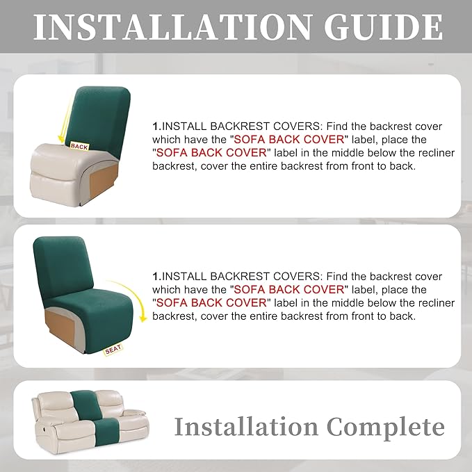 100% Waterproof Sectional Recliner Couch Covers