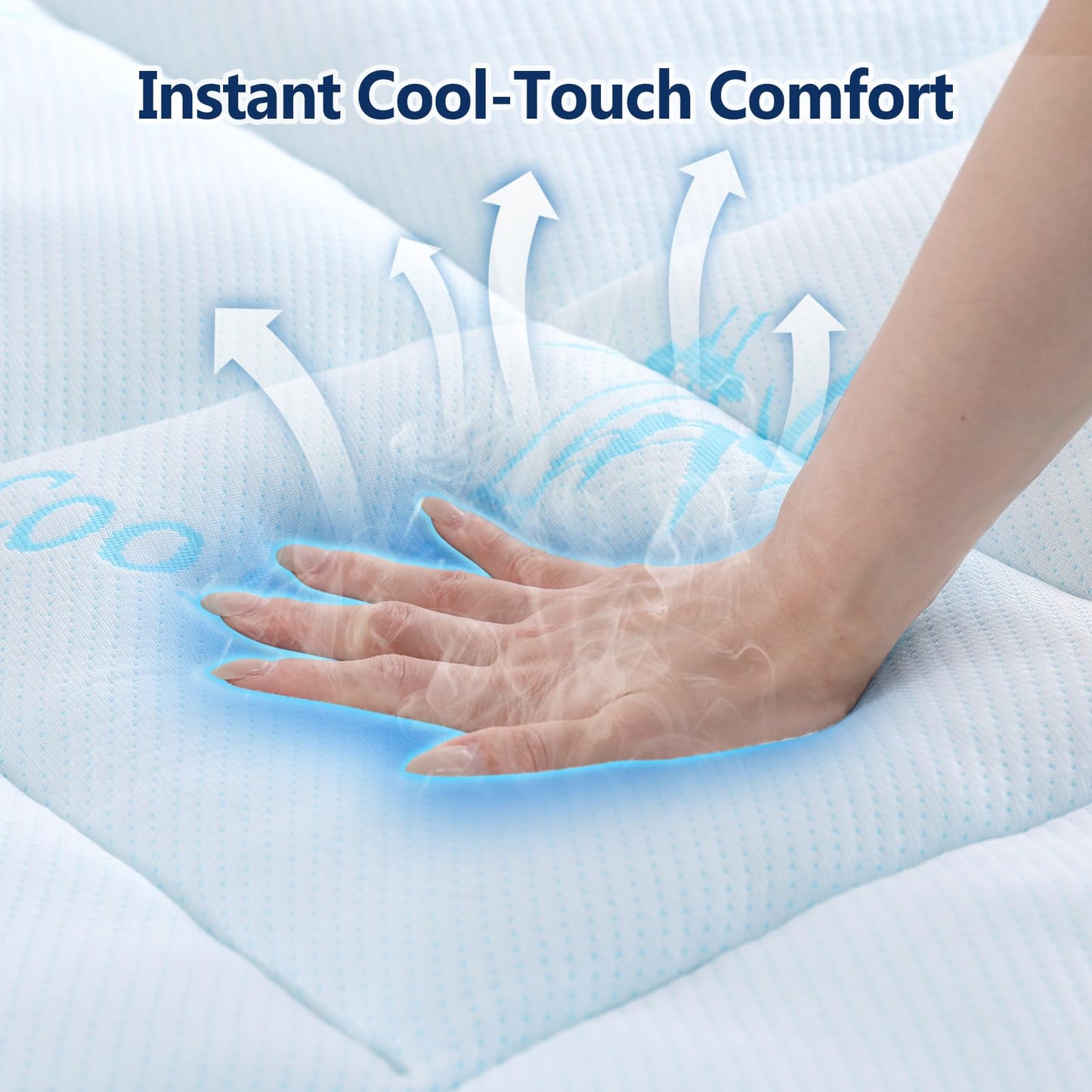 DOWNCOOL 100% Waterproof Queen Mattress Topper, Cooling Pillow Top Memory Foam Mattress Topper for Hot Sleepers, Viscose Derived from Bamboo, Deep Pocket Fits 8-21 Inch