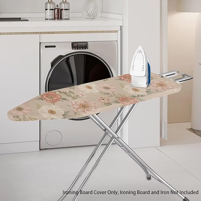 Floral Print Ironing Board Cover, Stretch Scorch Resistant Padding Elastic Edge