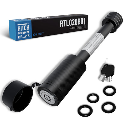 RETRUE Trailer Hitch Locks, 5/8" Locking Hitch Pin for 2" and 2 1/2" Receiver Class III IV Hitch, Tow Hitch Pin Lock Dia 3-1/2” Long Pin with O-Rings Weatherproof Caps for Trailer Truck Car Boat