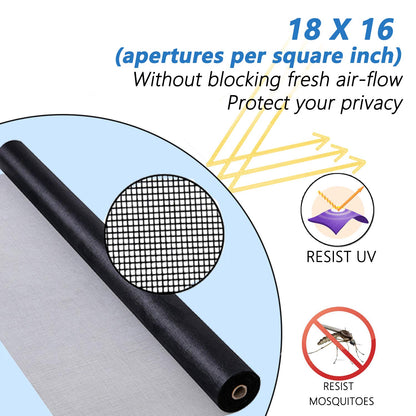 BAFLOTEX Window Screen Mesh for House Windows Screen Replacement Durable Fiberglass Mesh Screen Roll Adjustable 96"x100’ Door Repair Kit Easy to Install Suitable for Windows, Doors and Porches