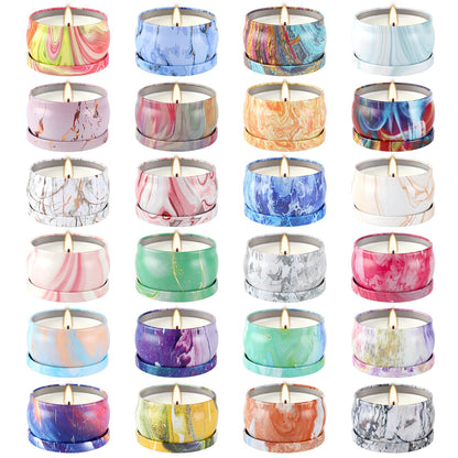 WPONSZU Scented Candles Gifts Set 24 Pack Soy Wax Travel Tin Jar Candles for Home 2.5 OZ jar Candles for Mom for Christmas, Birthday, Thanksgiving, Mother's Day