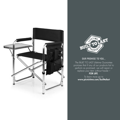 PICNIC TIME NFL Las Vegas Raiders Sports Chair with Side Table, Beach Chair, Camp Chair for Adults