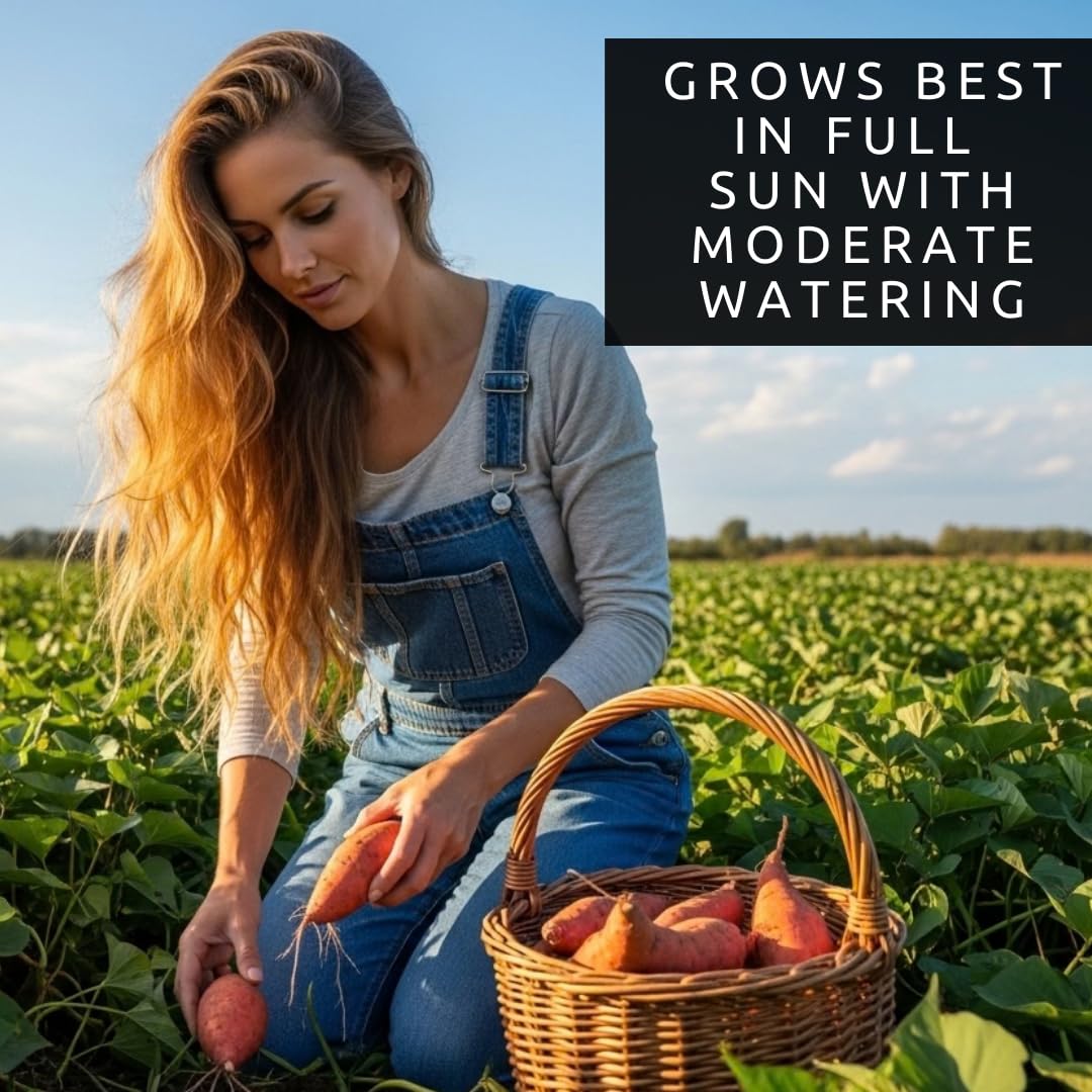 Orange Sweet Potato Slips for Planting – Non-GMO Heirloom Sweet Potato Plants – High Yield Garden Starts – Easy to Grow Vegetable Plants for Home Garden, Raised Beds & Containers (25 Slips)