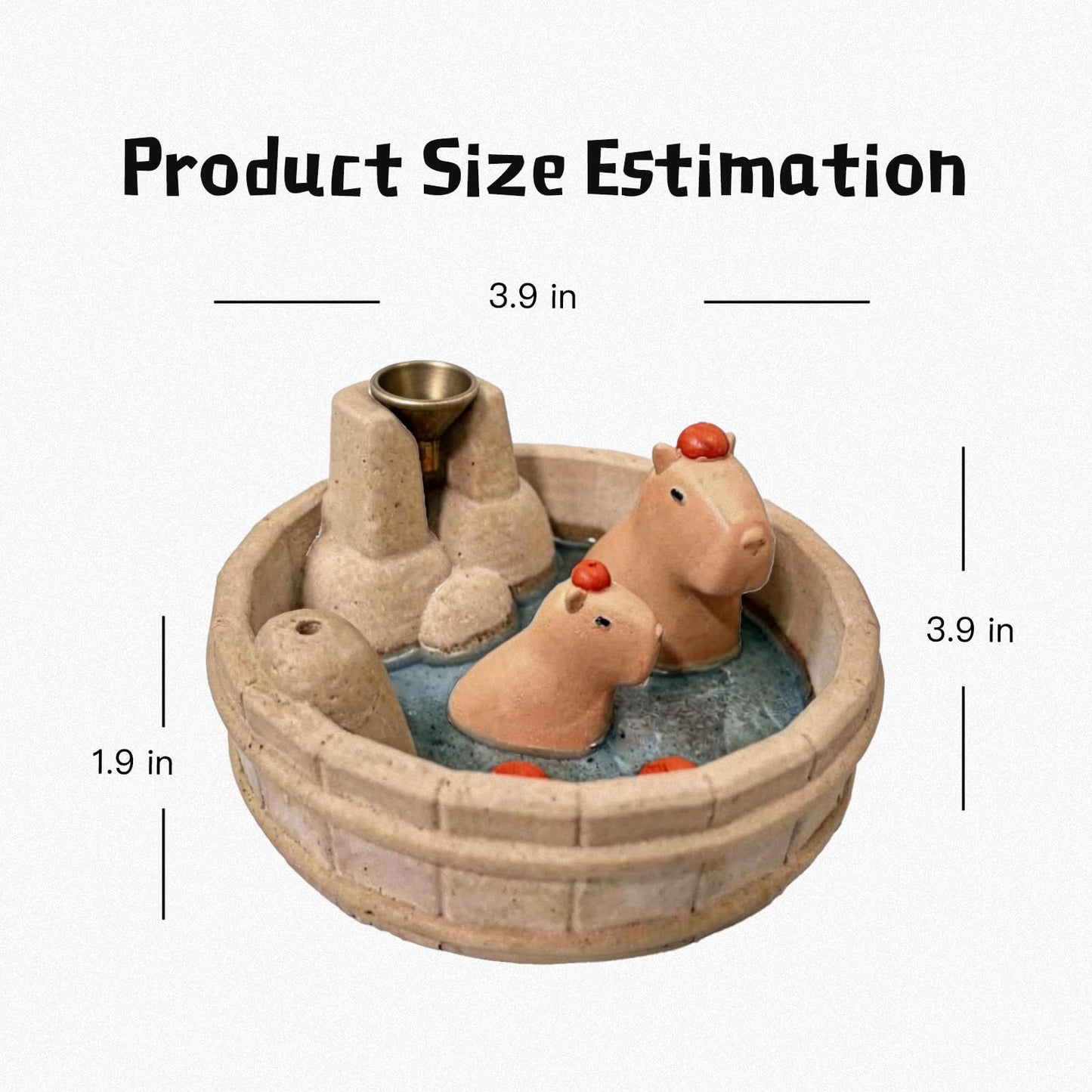 Capybara Backflow Incense Burner, Cute Ceramic Backflow Incense Holder,Perfect for Home and Office Settings, Making it an Ideal Choice for Personal use or Gifting.