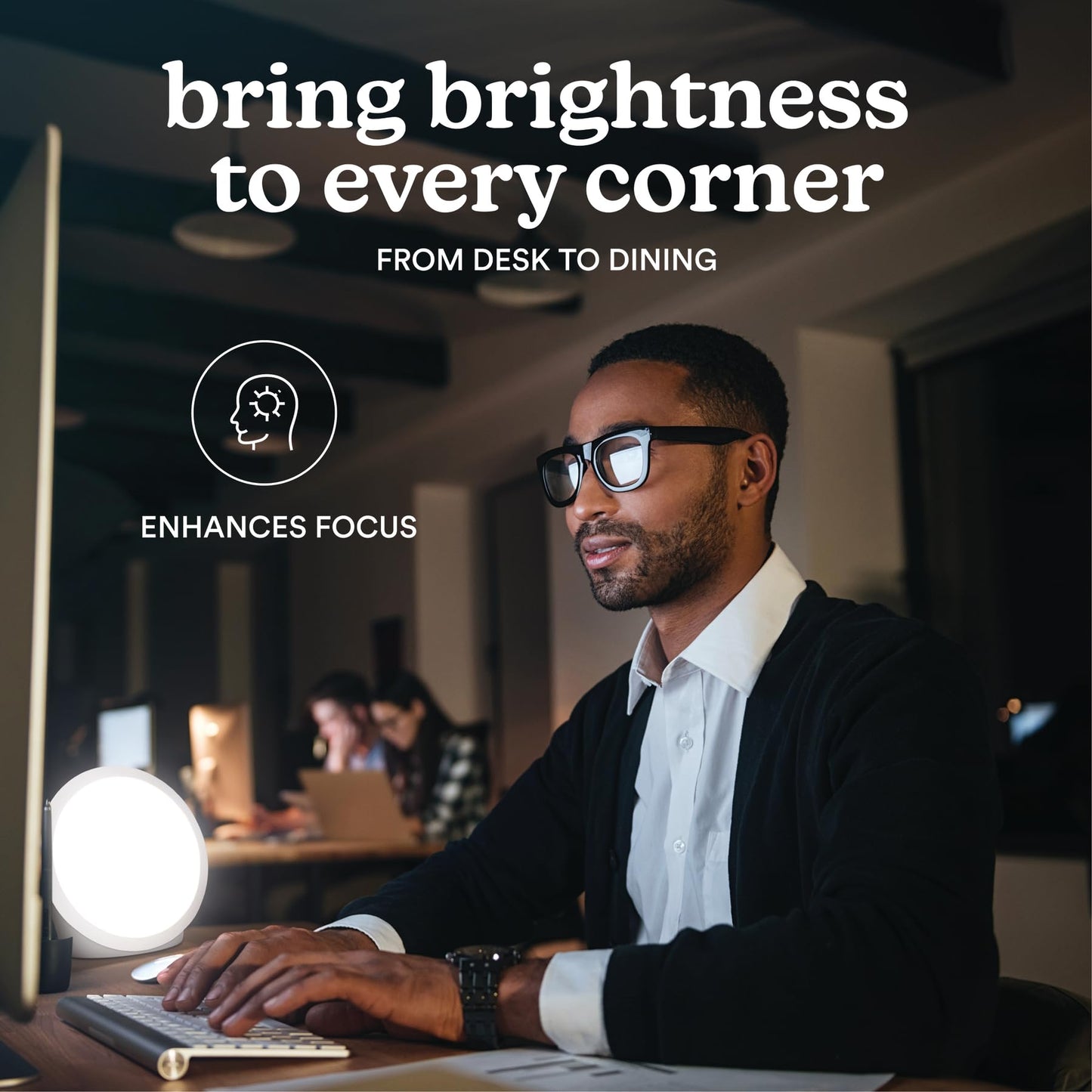 Homedics Light Therapy Lamp, Sun Lamp,10,000 Lux, UV-Free, Full Spectrum LEDs for Improved Sleep, Boosted Mood & Increased Energy, Adjustable Color Temperature, 6 Timer Settings, Compact & Stylish