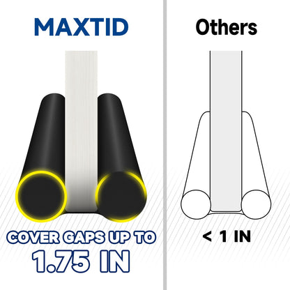 MAXTID Large Door Draft Stopper for Bottom of Doors 36” Under Door Sweep Noise Blocker Black Gap Stoppers Adjustable Doors Seal Sweep Guard Draft, Window Breeze Stoppers, Home Essentials Gadgets