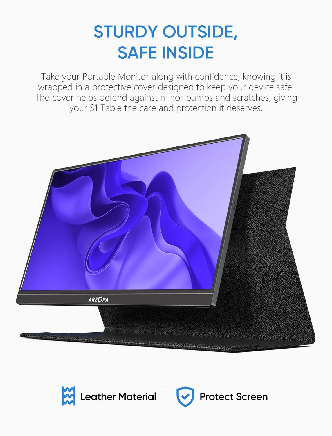 ARZOPA 17.3" Portable Monitor, 1080P FHD 103% sRGB IPS Gaming Monitor Laptop Monitor with Built-in Kickstand HDMI USB C External Screen for PC Mac Phone Xbox PS5 - A1M