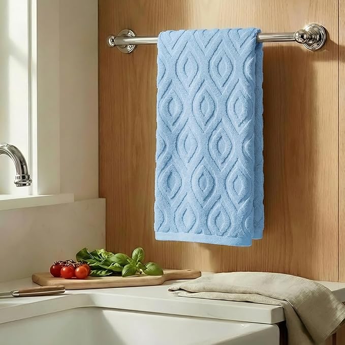 Artoid Mode 1 Pc Light Blue 3D Diamond Grid Jacquard Hand Towels