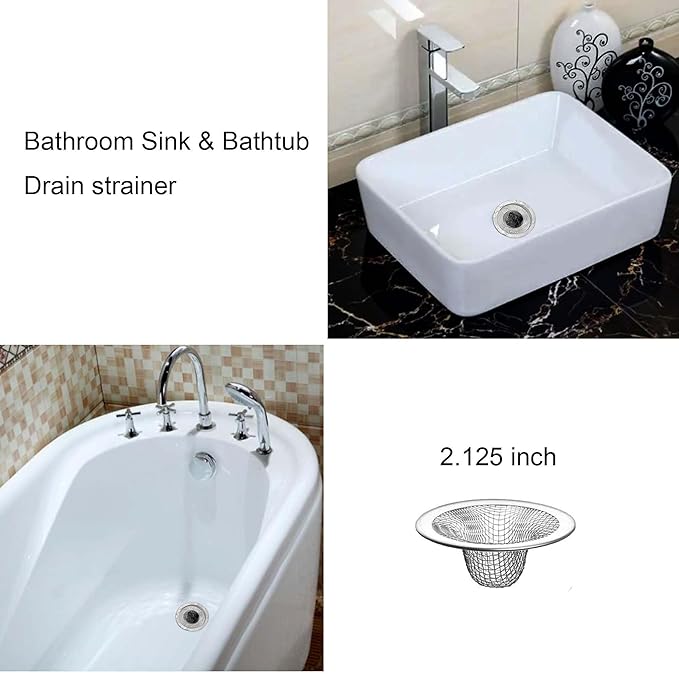20Pcs Small Drain Mesh Basket, 2.125'' Bathroom Sink Drain Strainer Screen Mesh