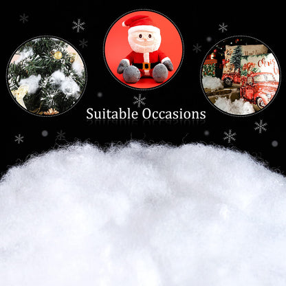 Ruisita 4 Bags Christmas Fake Snow Artificial Snow 35.3 Ounces Fluffy Snow Fiber for Snow Blanket, Christmas Tree Decoration, Holiday and Winter Displays