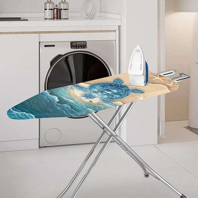 Turtle Iron Board Cover Non Stick Scorch Ironing Board Covers, Art Beach Print