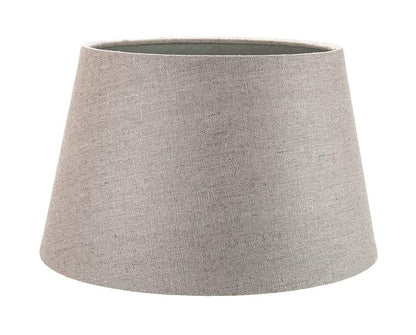 Traditional 12 Inch Grey Linen Fabric Drum Table/Pendant Lampshade 60w Maximum by Happy Homewares