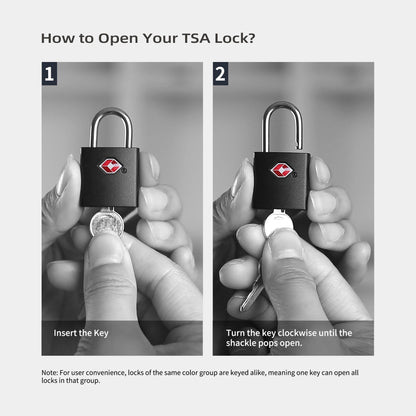 UP Security TSA Locks for Luggage with Keys, Travel Luggage Locks TSA Approved 4 Pack, Small Padlock with Key, Keyed Alike Mini Padlock for Suitcase, Backpack, Bag, Zipper, Case, Box, Small Locker