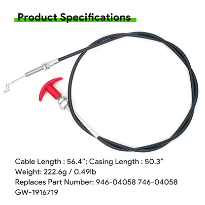 GEARLINTON 946-04058 Reverse Clutch Cable for Troy Bilt Bronco Tiller Lawn Mowers, Compatible with MTD Self Propelled Mowers, Replaces OEM# 746-04058 GW-1916719