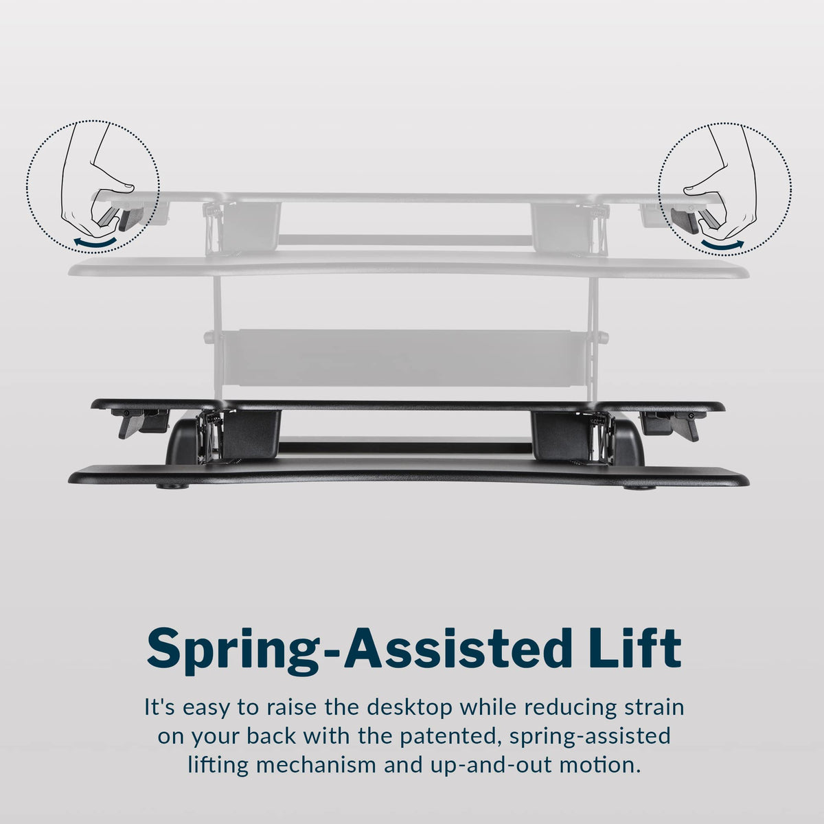 Vari VariDesk Pro Plus 36 - Adjustable Desk Converter with 11 Height Settings - Laptop Sit Stand Desk Riser for Home Office, Table Tops, Workspace - Fully Assembled with Spring Loaded Lift - Black
