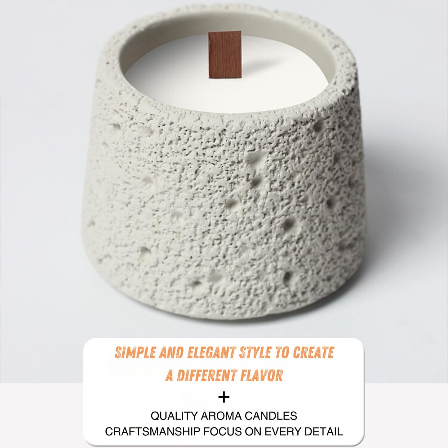 Boxonly 3-Pack Nordic Cement Tealight Candle Holders – Black Empty Candle Containers for Home Décor, Minimalist Stone Design, Ideal for Aromatherapy and Gifts (No Wax)