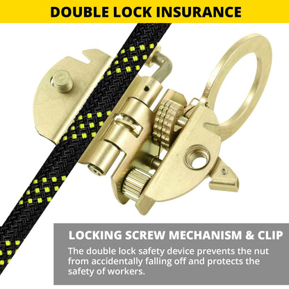 TRSMIMA Rope Grab Fall Protection - Auto Trail Double Locking Rope Grabs Used with 5/8”Rope Anti-Panic Feature for Construction Climbing Roofing Equipment 310 lb. Capacity
