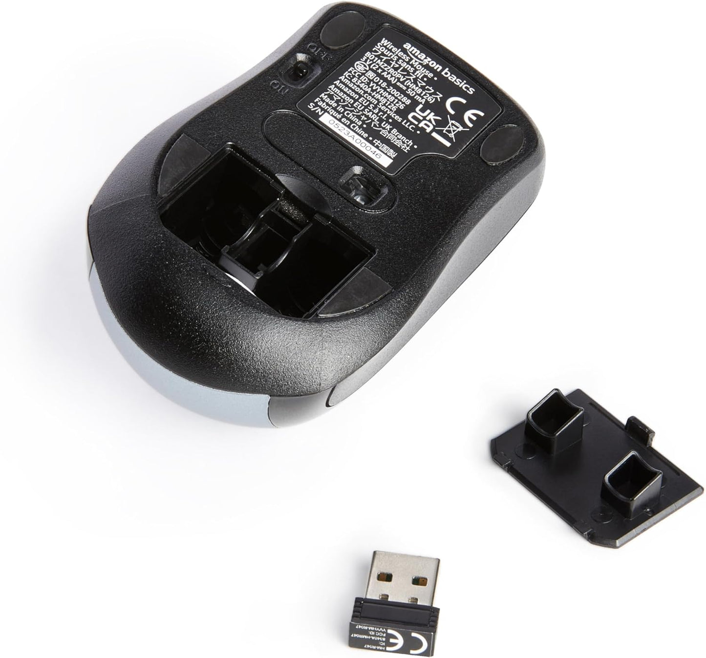Amazon Basics 2.4 Ghz Wireless Optical Computer Mouse with USB Nano Receiver, Black
