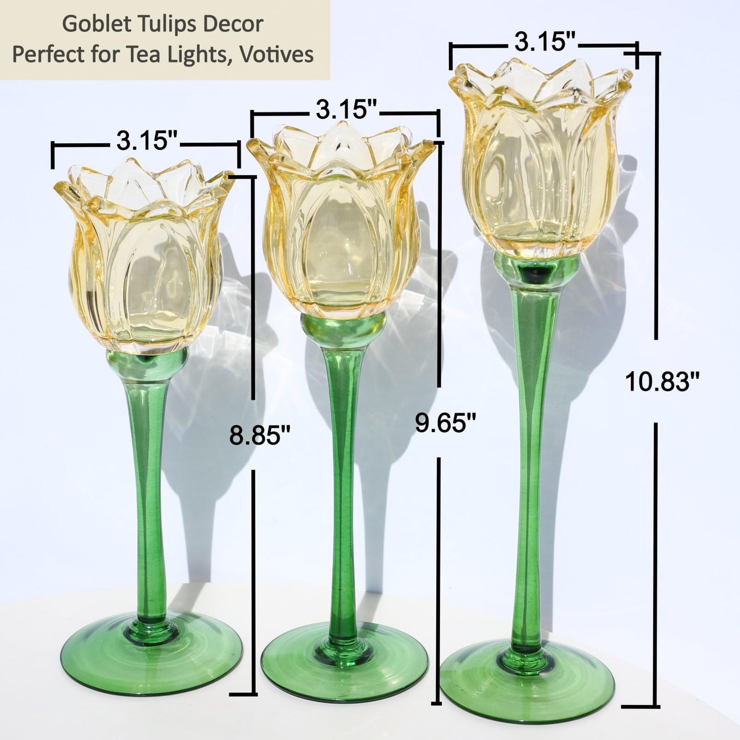 VOHO Gold Tulips Candle Holders for Table Centerpiece, Classic Gold Tealight Candle Holder for Birthday Thanksgiving Christmas Decorations, Flower Votive Candle Holders Wedding Centerpieces for Tables