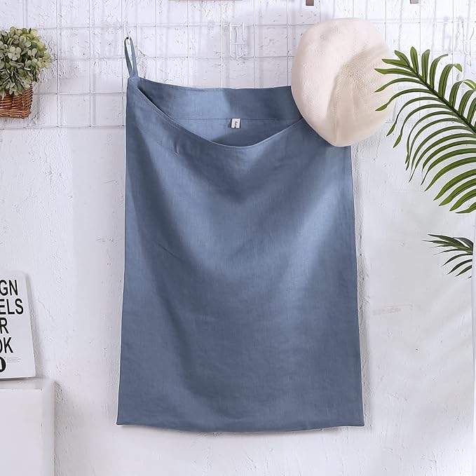 Amazhiyu Pure Linen Over The Door Laundry Hanging Hamper Bag