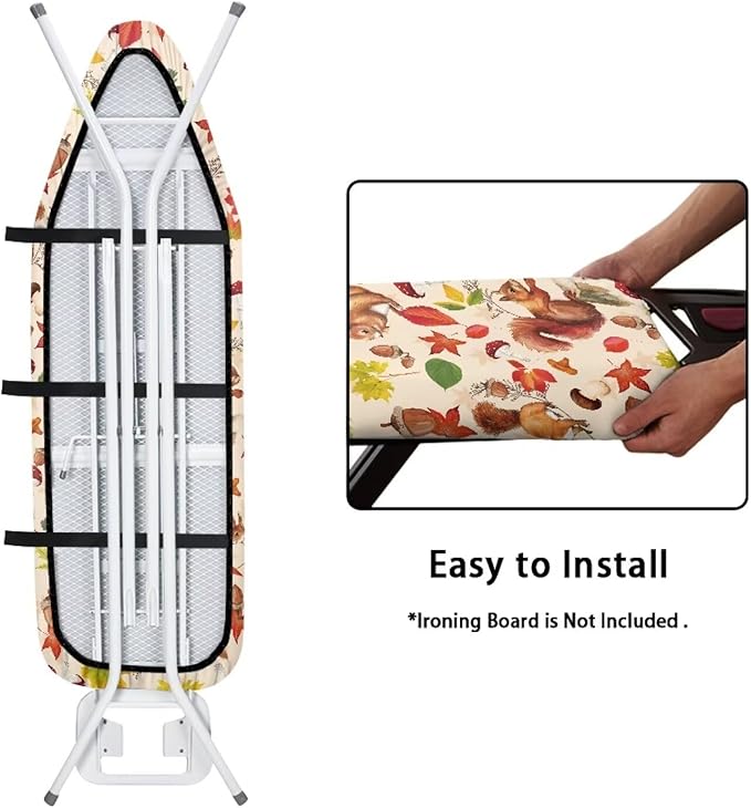 Fall Squirrel Leaves Tabletop Ironing Board Cover Standard Ironing Board