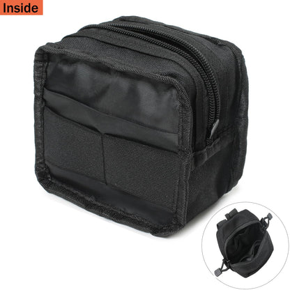 2 Pack Mini Tactical Molle Compact Ammo Pouch - General Purpose Admin Pouches Small Admin Molle Pouches EDC Tool GP Pouch Bag Horizontal Utility Multi-Purpose Waist Belt Bag(Black)