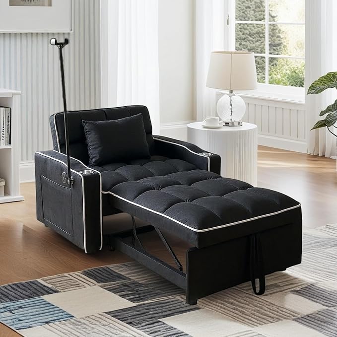 Convertible Sleeper Chair Bed, Pull Out Chair Sleeper