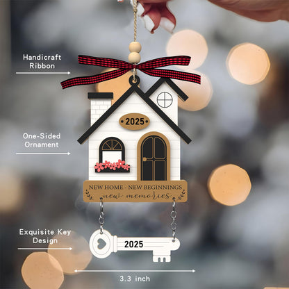 House Warming Gifts New Home - Housewarming Gifts for New House - Housewarming Gift Presents for Women, Couple - New House New Beginning -New House Owners Gift Ideas - Wooden Christmas Ornament 2025