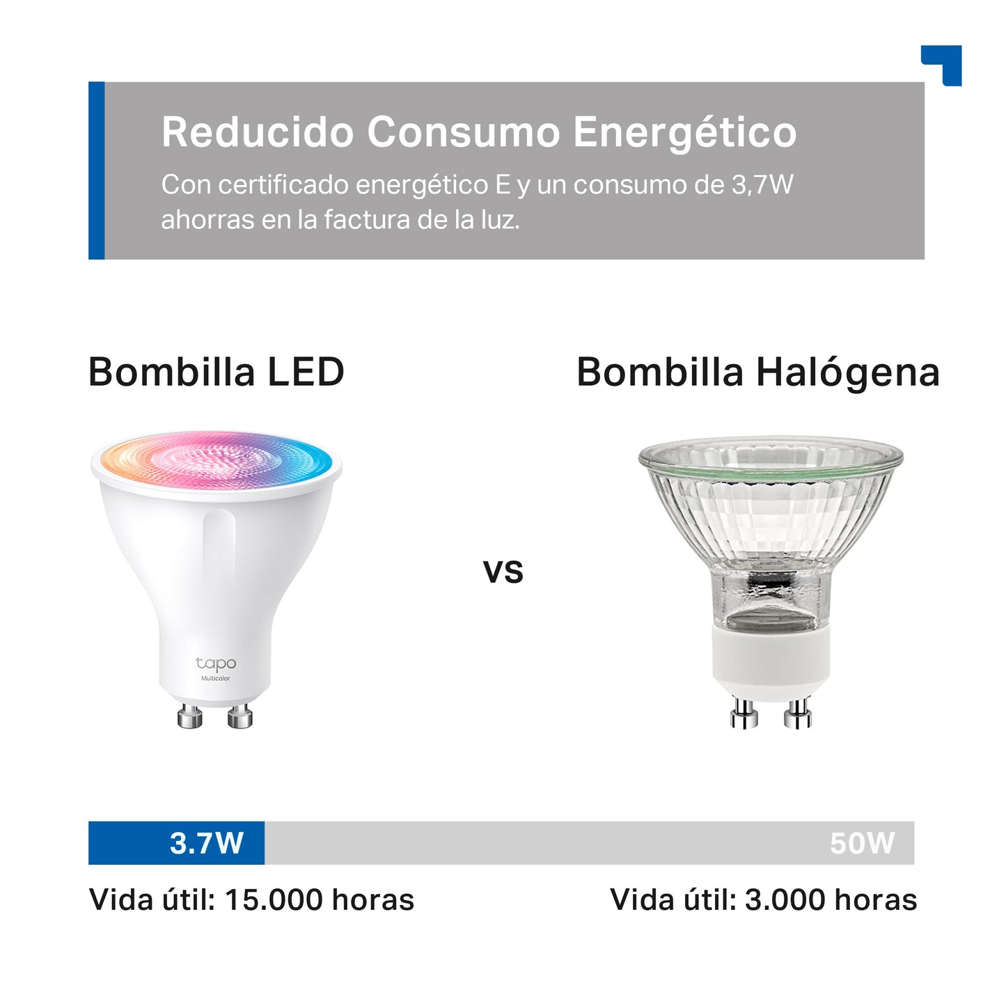TP-Link Tapo L630 (2-Pack) GU10 Smart LED Smart WiFi Bulb, RGBW Multicolor, 16 Million Colors, Amazon Alexa, 350 Lumens, 3.7W, Energy Saving, Pack of 2, packaging may vary