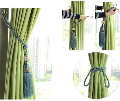 Selling Wonderful Curtain Holdbacks Curtains Tiebacks Home Decorative Braided Buckle Fastener Accessories Window Drapery Ball Tassels Tiebacks, Set of 2 (Coffee)