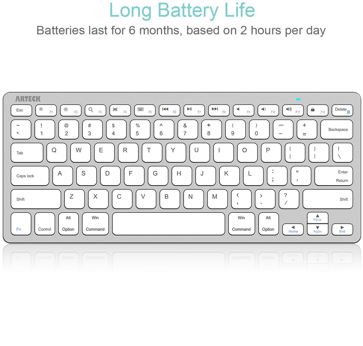 Arteck Ultra-Slim Bluetooth Keyboard Compatible with iPad 10.2-inch/iPad Air/iPad 9.7-inch/iPad Pro/iPad mini, iPhone and Other Bluetooth Enabled Devices Including iOS, Android, Windows, Black