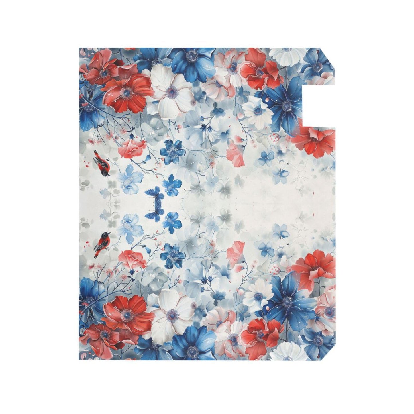 ALAZA Patriotic Blue Red White Flowers Magnetic Mailbox Cover MailWraps Garden Yard Home Decor for Outside Standard Size-18"x 20.8"…