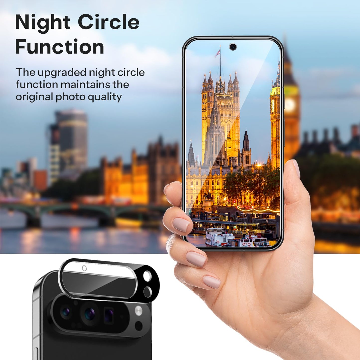 OMOTON 3+2 Pack for Google Pixel 9 Pro XL Screen Protector 6.8 Inch, 3 Tempered Glass Film & 2 Camera Lens Protector, Bubble-free, HD Clear, Not for 9 Pro/ 9