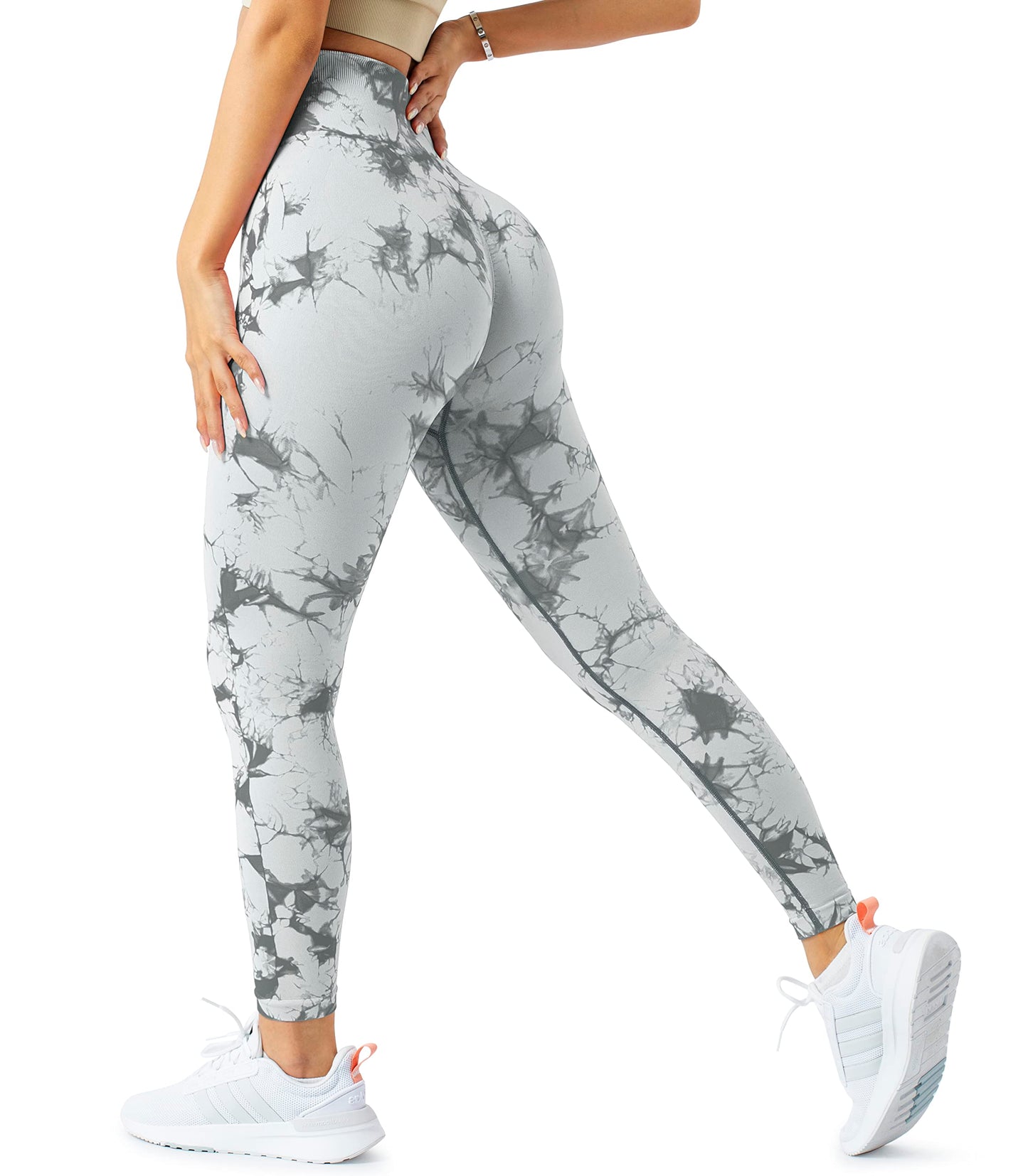A AGROSTE Women Seamless Workout Leggings with Pockets Scrunch Butt Lifting Gym Leggings High Waisted Yoga Pants