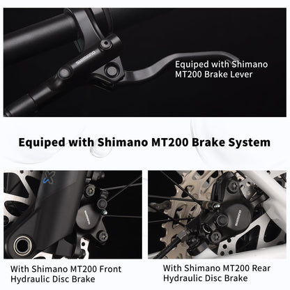 SAVADECK Carbon Fiber Mountain Bike with Shimano Deore M6100 12-Speed, MTB Bicycle with Hydraulic Disc Brakes(White, 27.5 * 15)
