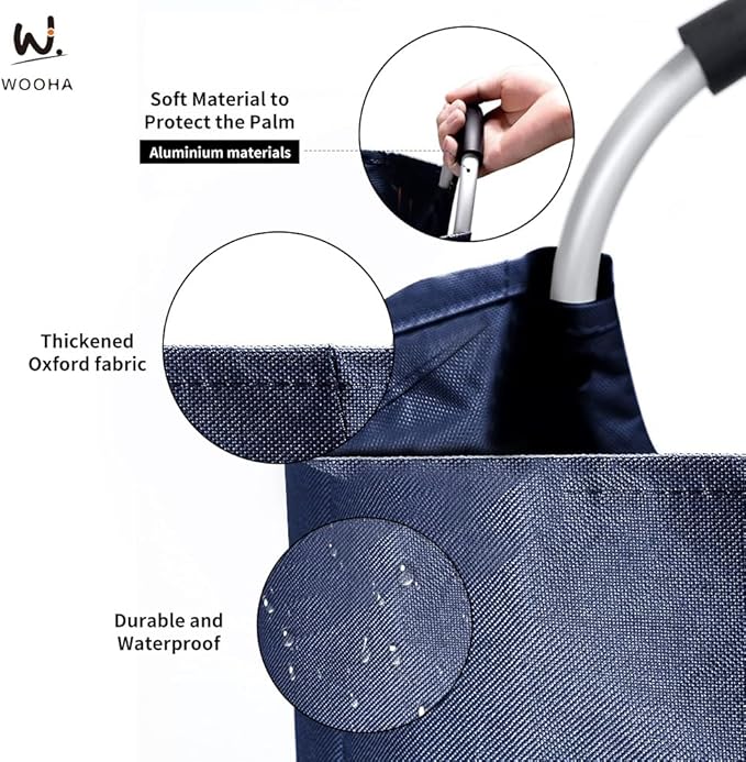 WOOHA 125L Large laundry basket, Collapsible laundry hamper, Tall Clothes