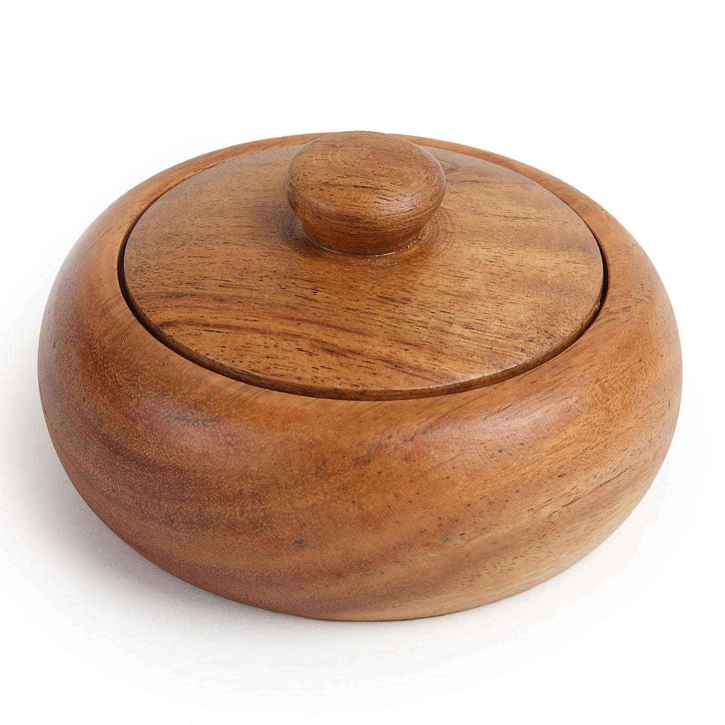 LAVAUX DESIGNS acacia wood set of 6 bowls with lid, 3.5X2 inches (3 oz), Rustic looking wood salt containers can also be used as spice box, storage for condiments, sugar, tea, celtic salt or nuts