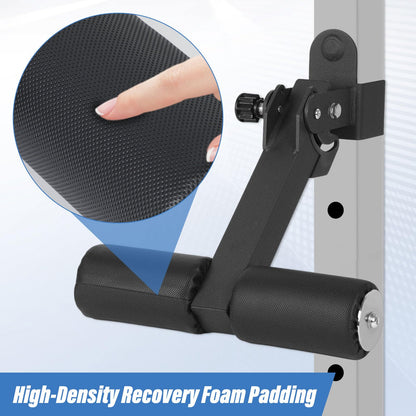 Nordic Hamstring Curl Squat Rack Attachment for 3x3 Power Rack with 5/8" or 1" Hole - Adjustable Power Rack Leg Lock with High-Density Recovery Foam Padding, Home Gym Equipment for Leg Workouts