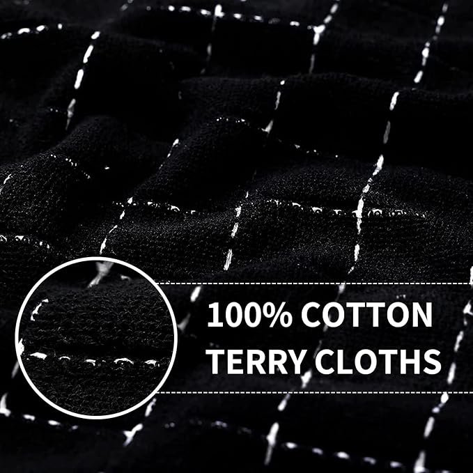 Homaxy 100% Cotton Terry Kitchen Towels, Checkered Designed, Soft and Super