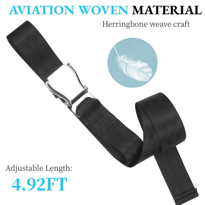 Hopeharvest Gym Seatbelt Leg Extension Lifting Seatbelt, Nordic Hamstring Curl Strap on Bench, 4.92ft L, Buckle Squat Collar for Workouts Machine, Home Gym Stretch & Mobilization Exercise for Men Women