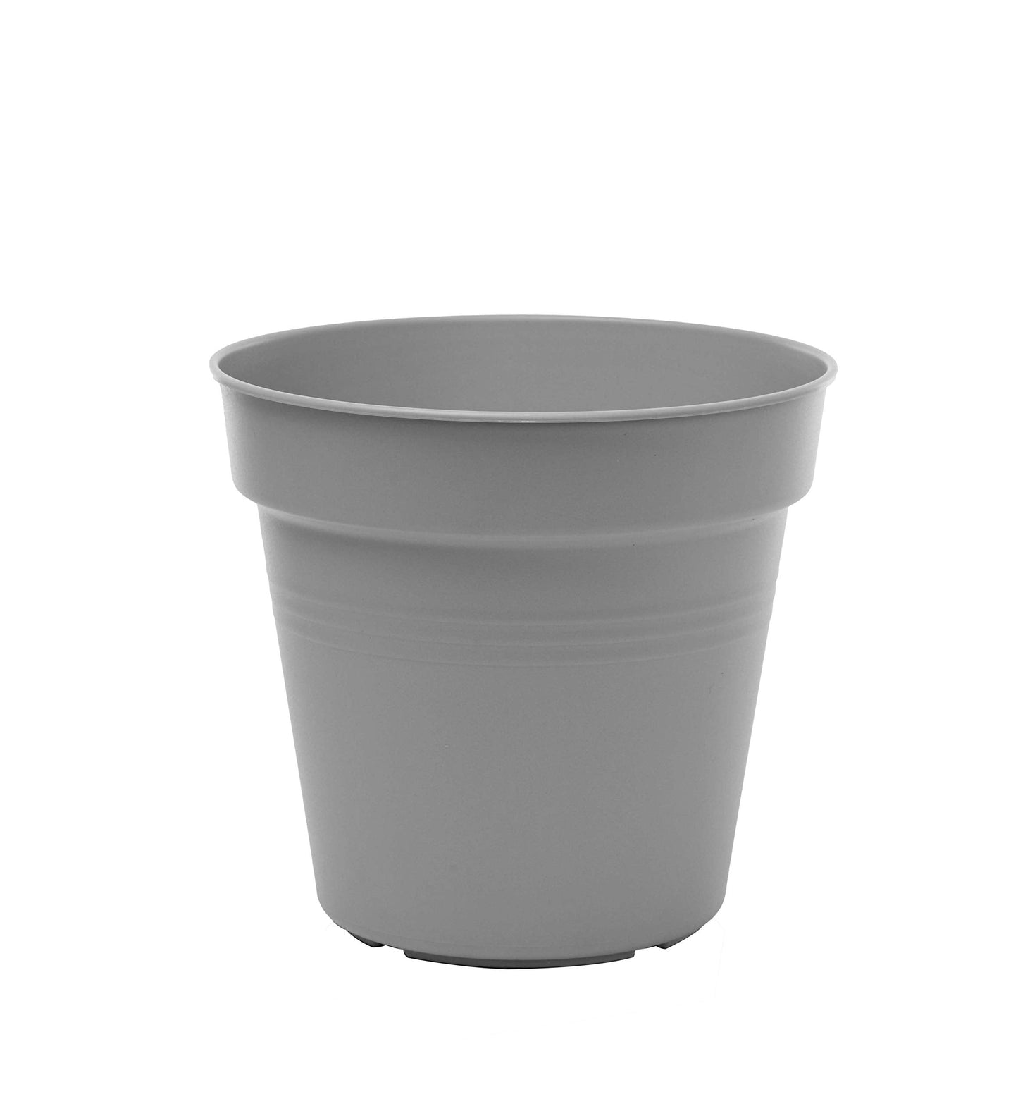 Mintra Garden Pots, 4 Pack Bulk Plastic Plant Pots with Drainage Tray, Round Indoor & Outdoor Decorative Planters with Drain Holes for Flowers, Herbs & Plants, 17cm Diameter – Grey, 6.6 in