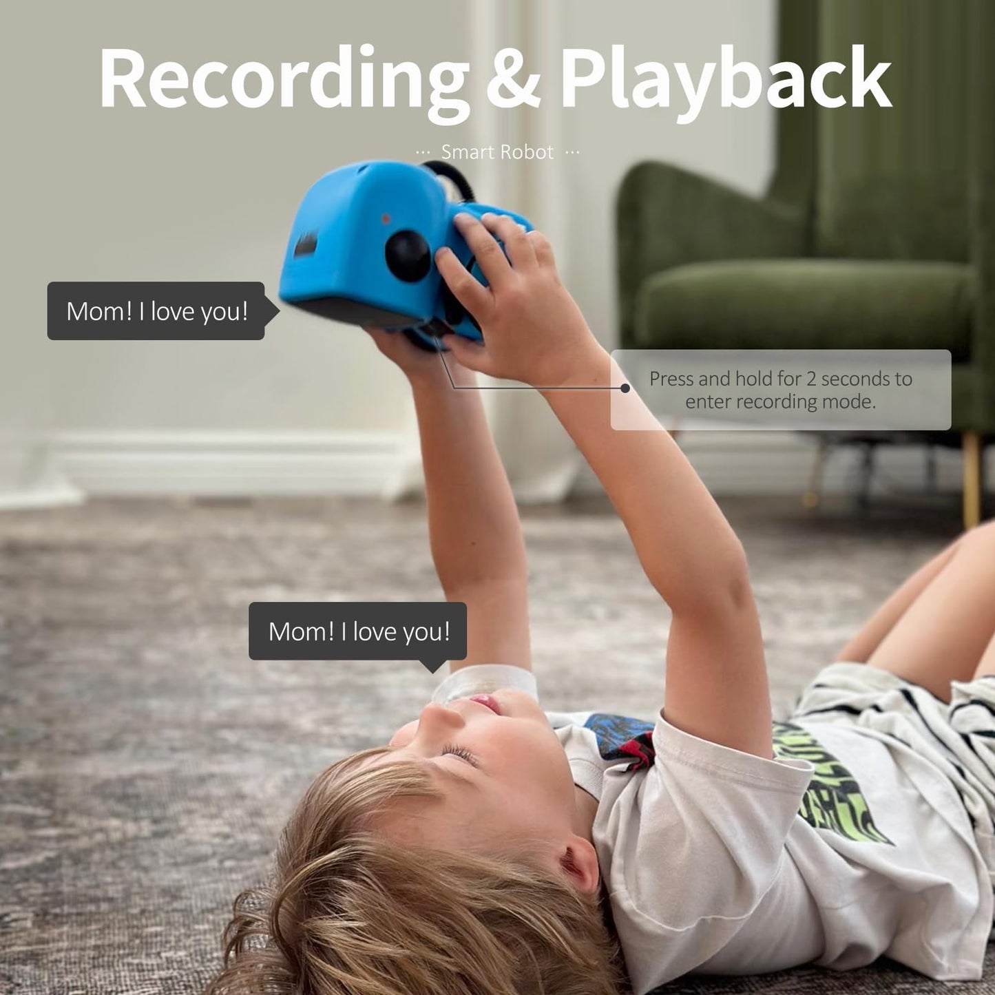 GILOBABY Kids Robot Toys, Interactive Toys Companion Smart Talking Robotic with Voice Control Touch Sensor, Dancing, Singing, Recording, Repeat, Birthday Gifts for Boys Ages 3+ Years (Blue)