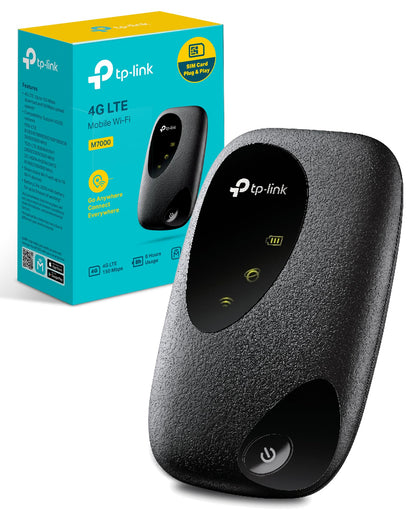 TP-Link M7000 4G MiFi, Portable Travel WiFi, Low Cost Unlocked LTE Cat4 Mobile Hotspot Dongle, Caravan WiFi with SIM Card Slot, High Global Compatibility, Easy App Management