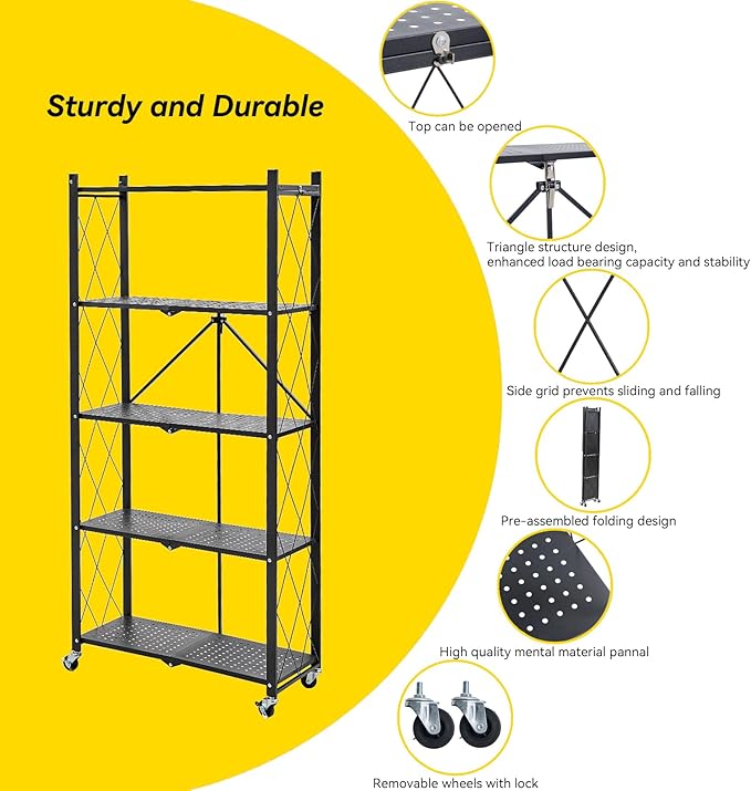 BRIAN & DANY 5-Tier Foldable Storage Shelves
