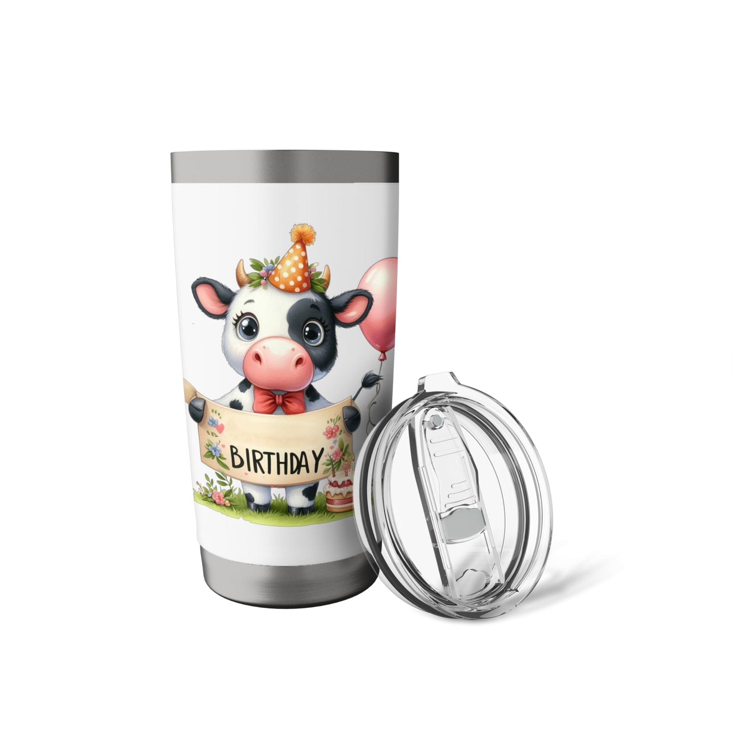 Cute Cow Celebration Party Animal Design Stainless Steel Insulated Tumbler