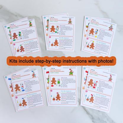 Winlyn 24 Sets Christmas Craft Kits Winter Crafts DIY Holiday Gingerbread Man Ornaments Tree Decorations Art Sets Stocking Foam Stickers Arts and Crafts for Kids Home Classroom Activities Party Favors