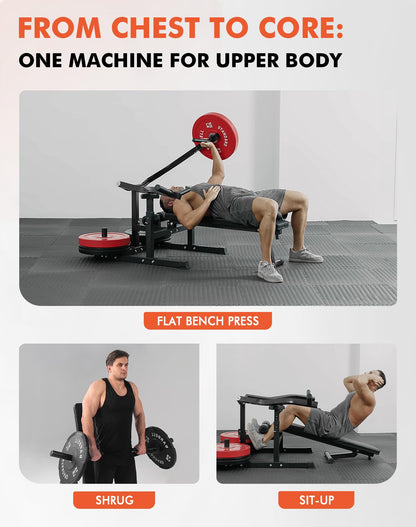 GMWD Chest Press Machine, 1250LBS Bench Press Machine with Independent Converging Arms, Adjustable Flat Incline Bench for Chest, AB Workouts, Shoulder Home Gym Equipment, Black, V1