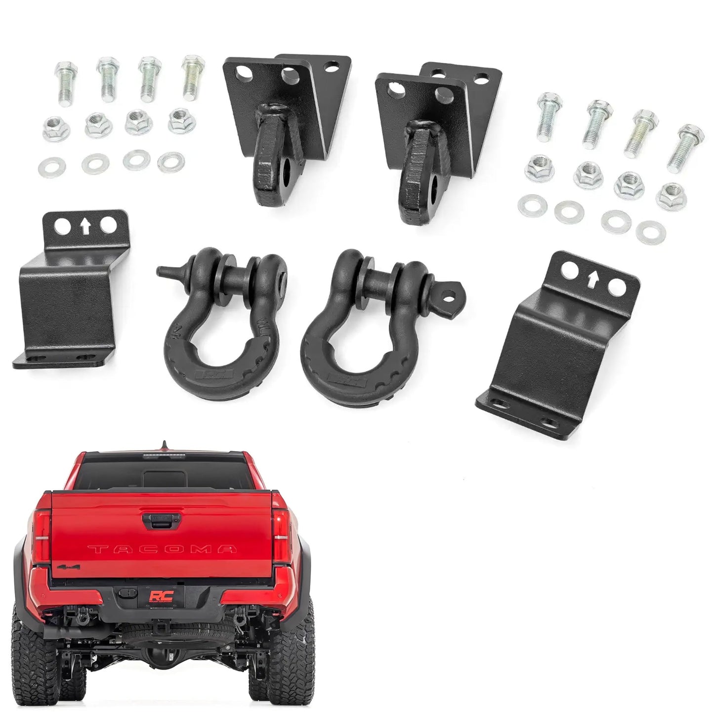 Rough Country Rear Shackle Kit w/D-Rings & Rubber Isolators - 73117