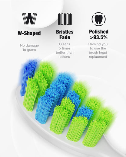 7AM2M Sonic Electric Toothbrush with 6 Brush Heads for Adults&Kids, One Charge for 120 Days, Wireless Fast Charge, 5 Modes, 40000VPM Powered Toothbrush, 2 Minutes Built in Smart Timer (Black)
